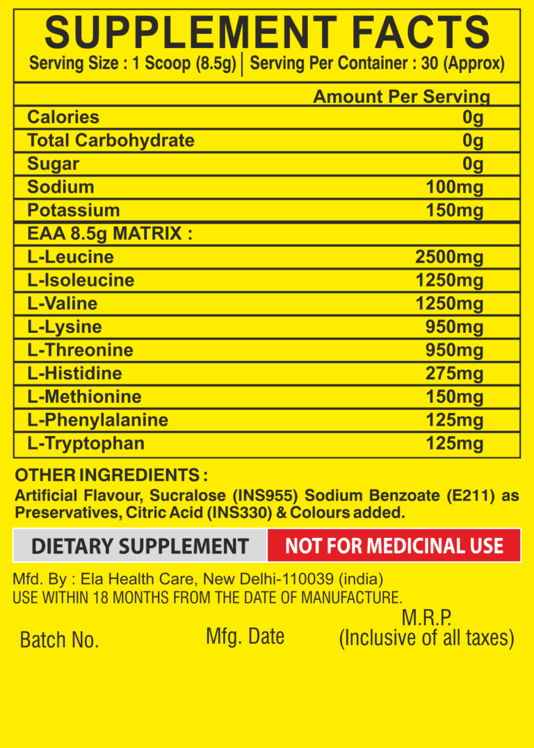 EAA (Essential Amino Acid) Canada Nutrition